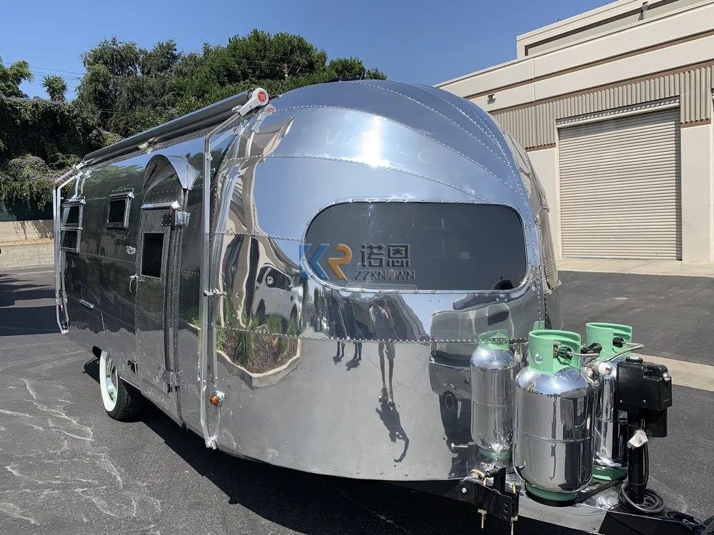 شاحنة طعام متنقلة من Ce Iso قابلة للقطر مقطورة طعام Airstream Caravan عربة متنقلة