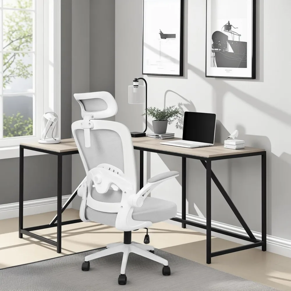 Chaise de Bureau Ergonomique en Maille, avec Support Lombaire, à Comcussion Réglable, Idéale pour les Tâches d'Ordinateur