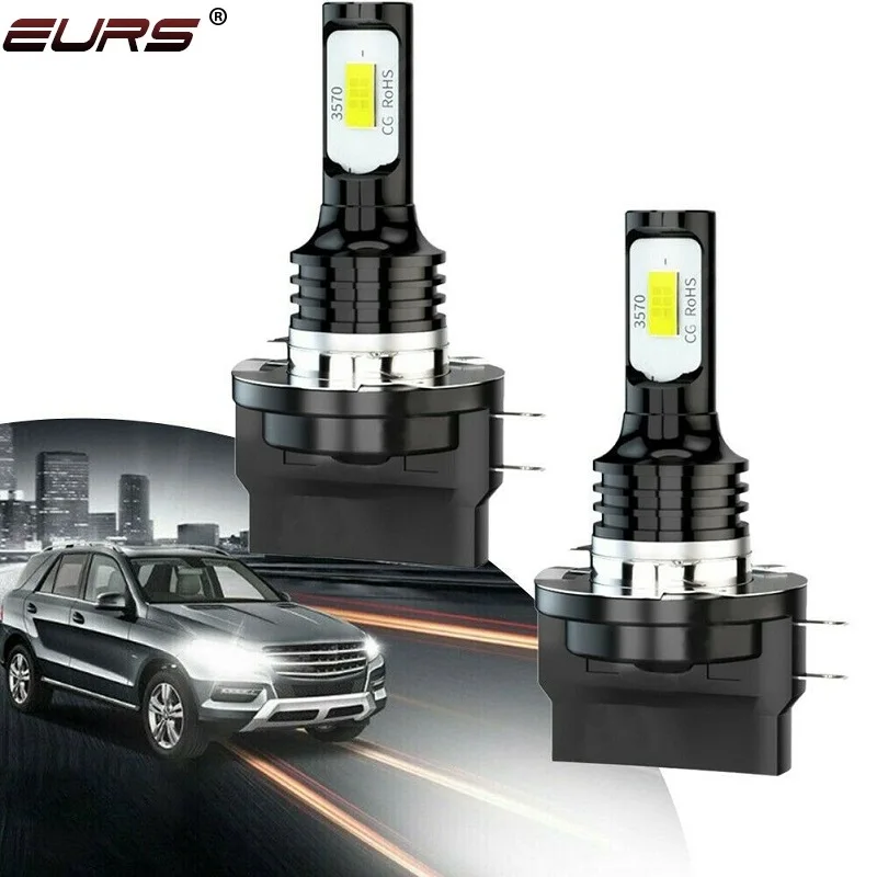 EURS 2PCS Two H11B LED Car Headlights CSP 3570 Daytime Running Lights Car Headlight Bulbs 6000K General Motors 12V