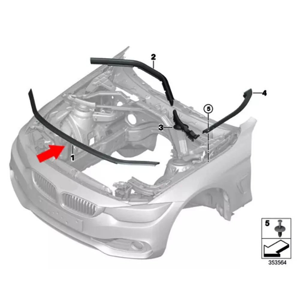 

Front Engine Hood Seal Strip For BMW F30 F31 F36 F32 F33 51767255802 Reliable Long Lasting Replacemtns Anti-wearing Anti-aging