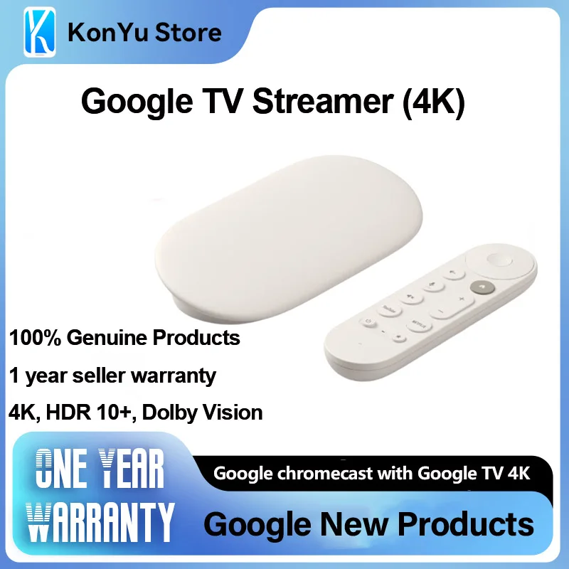 New Google TV Streamer (4K) Ready Stock Android 10 32GB Netflix Certified Dolby Vision Atmos Up to 4K HDR 60 FPS HDMI 2.1