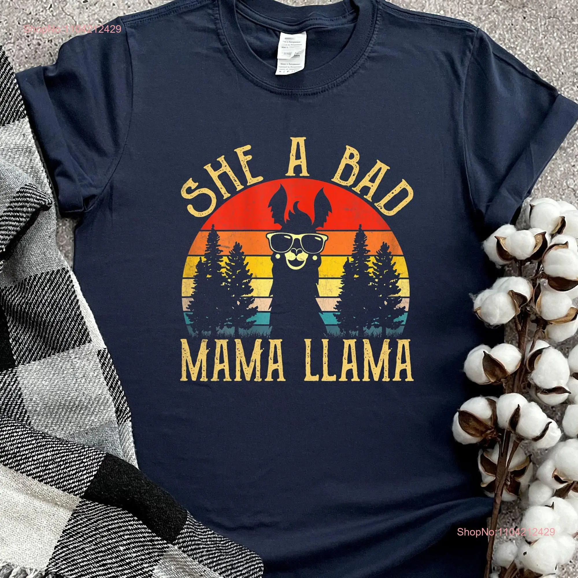 She A Bad Llama T Shirt Mother Motherhood Mother's Day For Mom Mama Best long or short sleeves