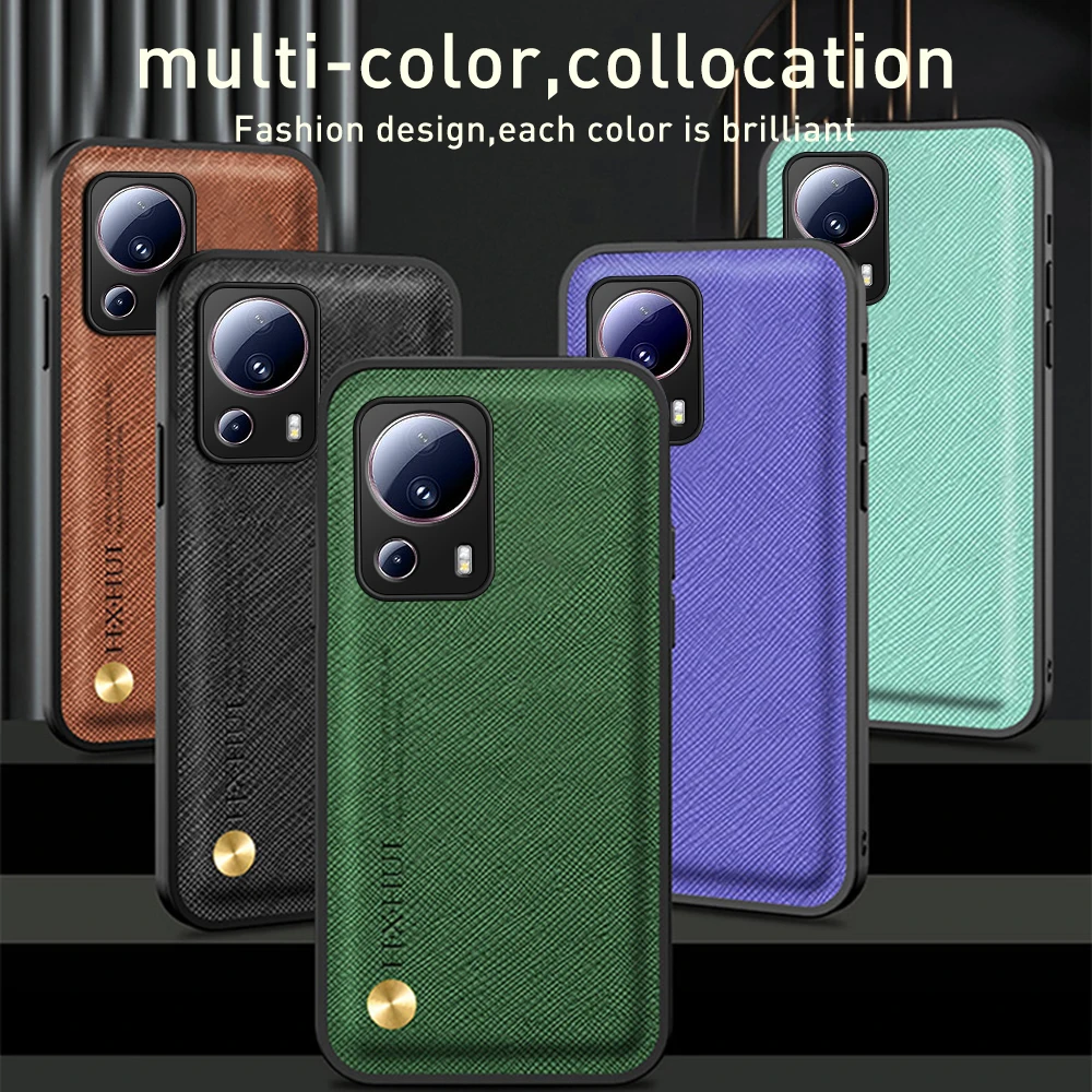 Xiomi 13 Lite 5G Case Magnetic Cross Grain Leather Back Cover For Xiaomi Mi 13 Lite 13Lite Light 5G 6.55