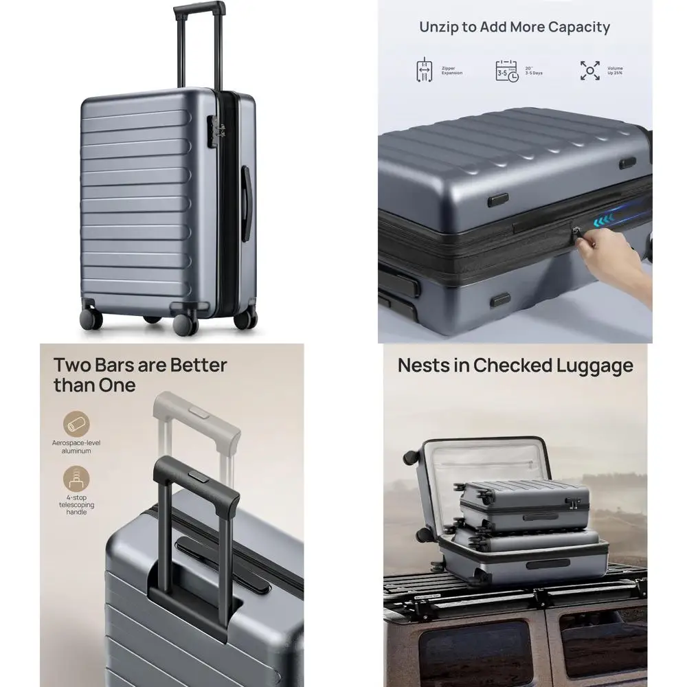 

20-дюймовый расширяемый чемодан для ПК с твердым корпусом, одобренный авиакомпанией и гладкими вращающимися колесами