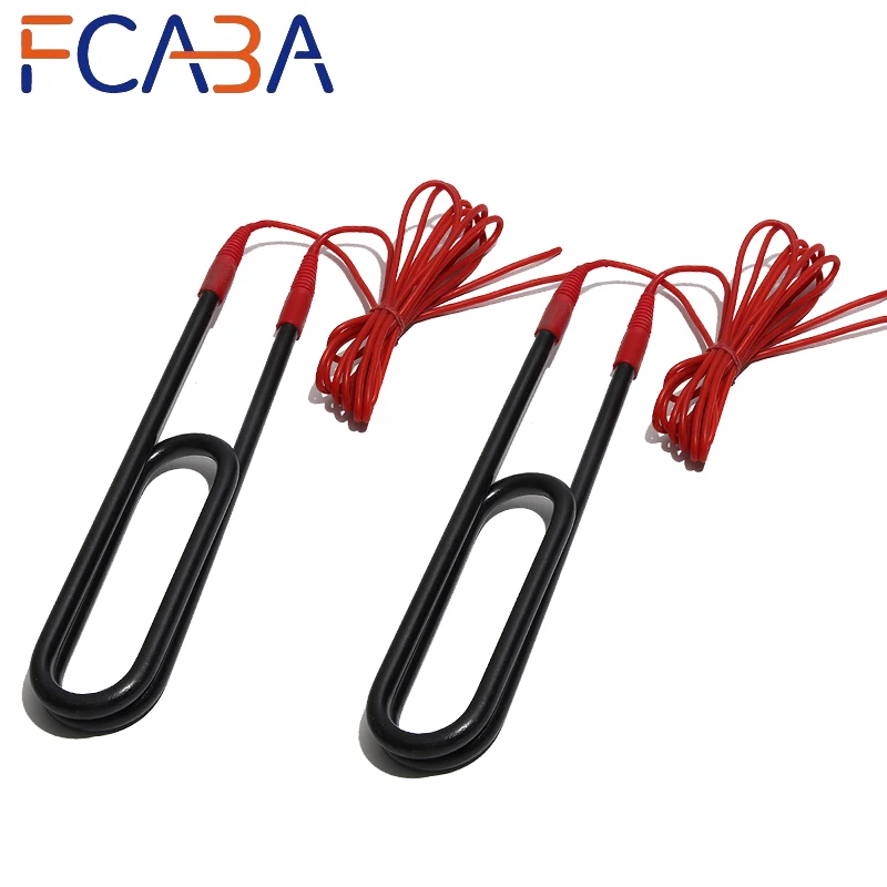 FCABA Antifouling Black Tube Electric Immersion Water Heater 340/390mm 220/380V 3KW/4KW 1PC U-shaped Submersible Heating Element