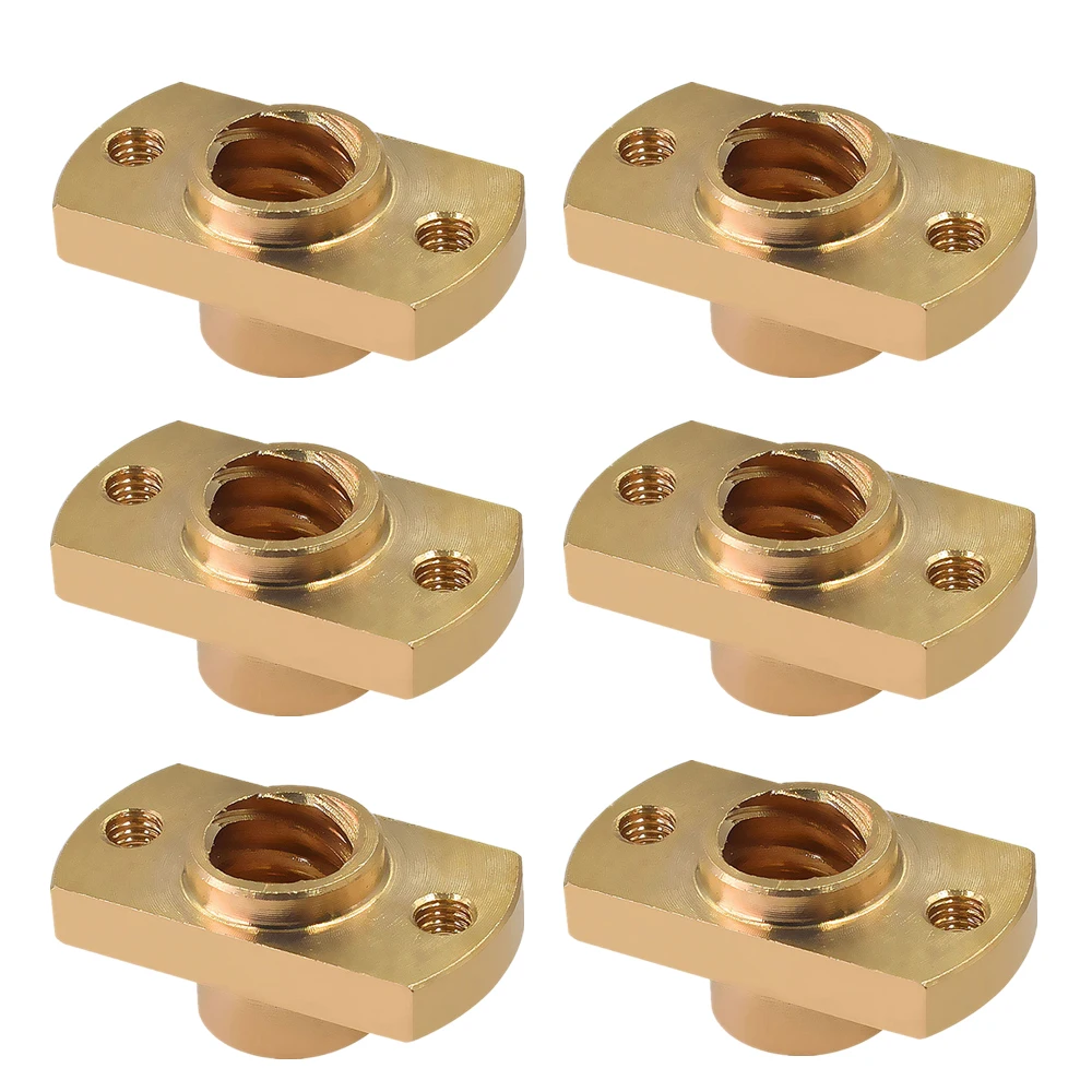 T8 Nut H Flange Copper Nut For T8 Lead Screw Pitch 2mm Lead 8mm for T8 Screw Trapezoidal Screw 3D Printer Accessories