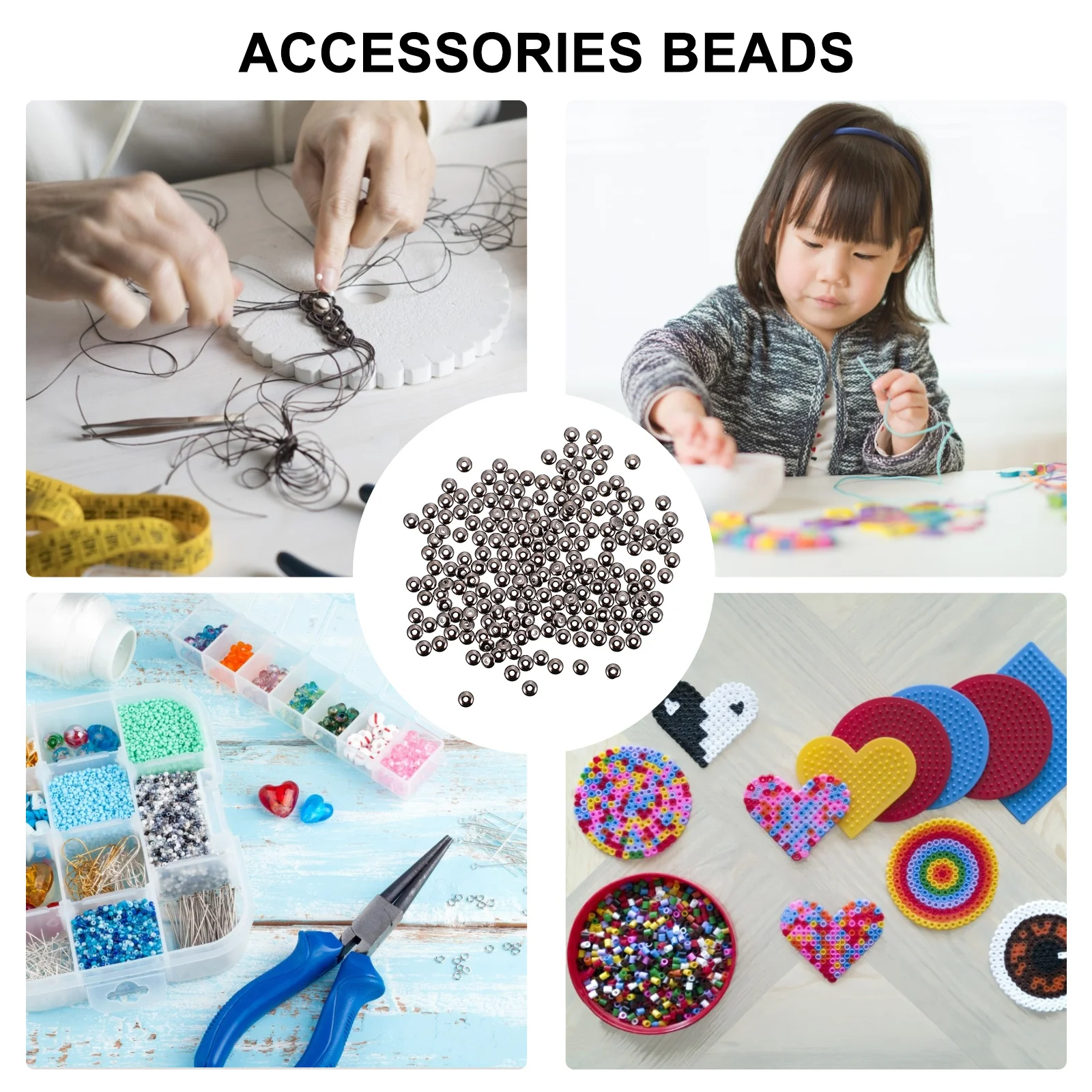 1000Pcs DIY Accessories Beads Perfect for Necklace Bracelet Dangle Lighting Decoration Sweater Chain Spacer Beads