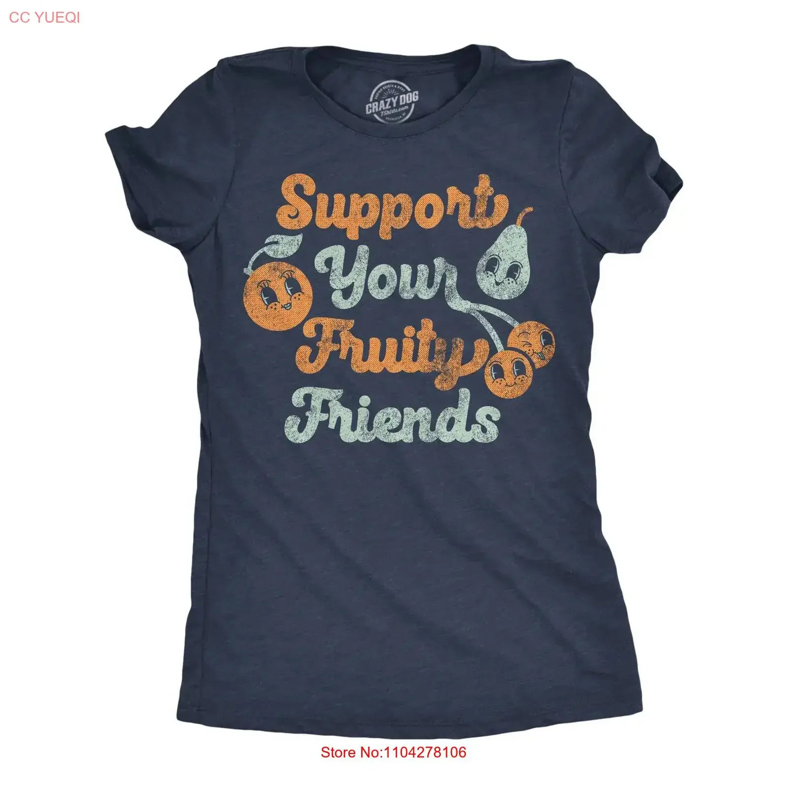 Womens Funny T Shirt Support Your Fruity Friends Sarcastic Pride  vintage Washed streetwear Comfortable Unisex Stylish