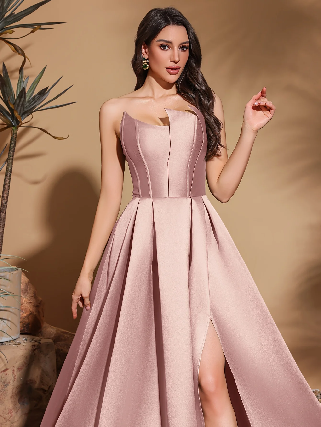 Decote assimétrico, vestido de noiva com gravata nas costas em cetim, vestido elegante e chique, adequado para dança, festa