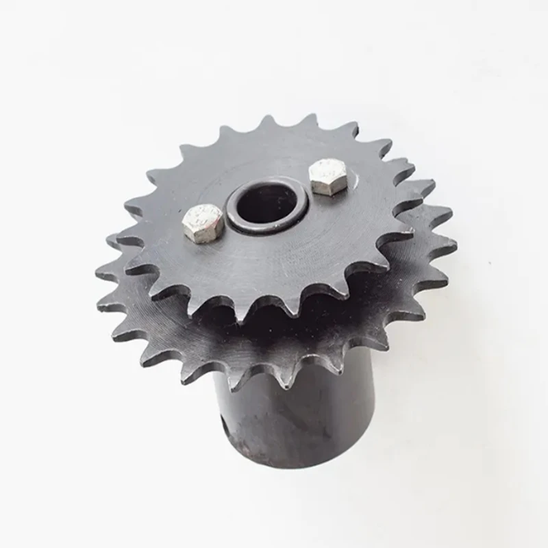 

CNC machined steel drive sprockets, double row sprockets, multi-tooth linkage mechanical fittings with bolts