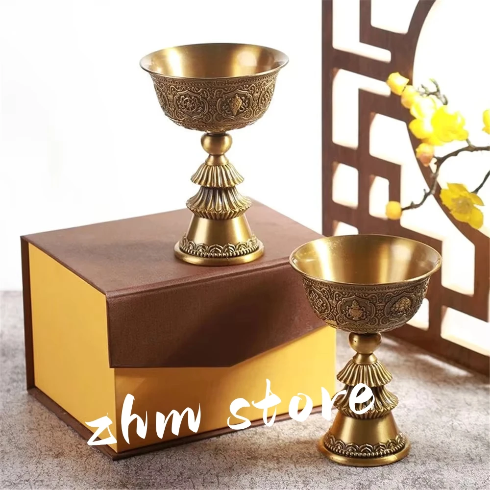 

Tibetan Tibetan Candlestick Engraved Ancient Bronze Copper Candle Holder, Buddhist Sacrifice Lamp Cup, Indoor Desktop Decorative