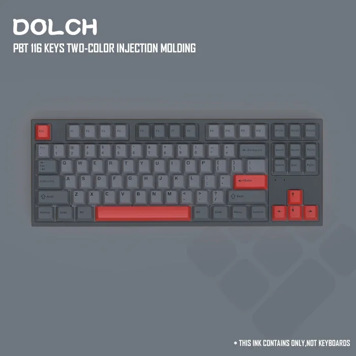Tutup tombol keyboard mekanis sublimasi asli PBT disesuaikan 116 kunci hitam set lengkap kecil