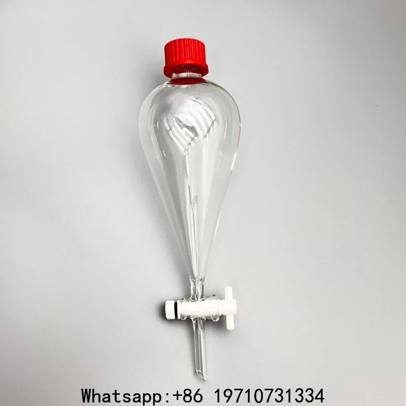 External Screw Separation Funnel, Pear-shaped Separation Funnel, High Borosilicate Glass PTFE Piston Funnel