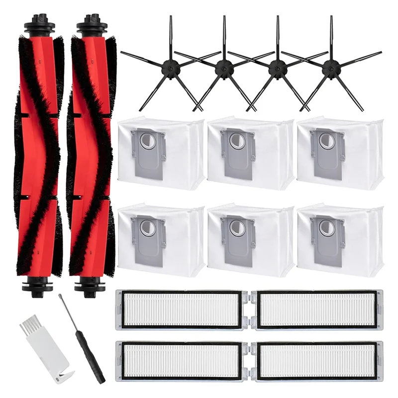 N98R Replacement Parts Accessories Kit For Roborock Q5 Q5+ Robot Vacuum, Main Brush Side Brush Hepa Filters Vacuum Bags