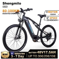 Electric Bike Shengmilo S26 48 V17.5AH 1000W BaFang Motor 27.5 inch Mountain Snow Ebike Full Suspension Off-road Electric Bicycle
