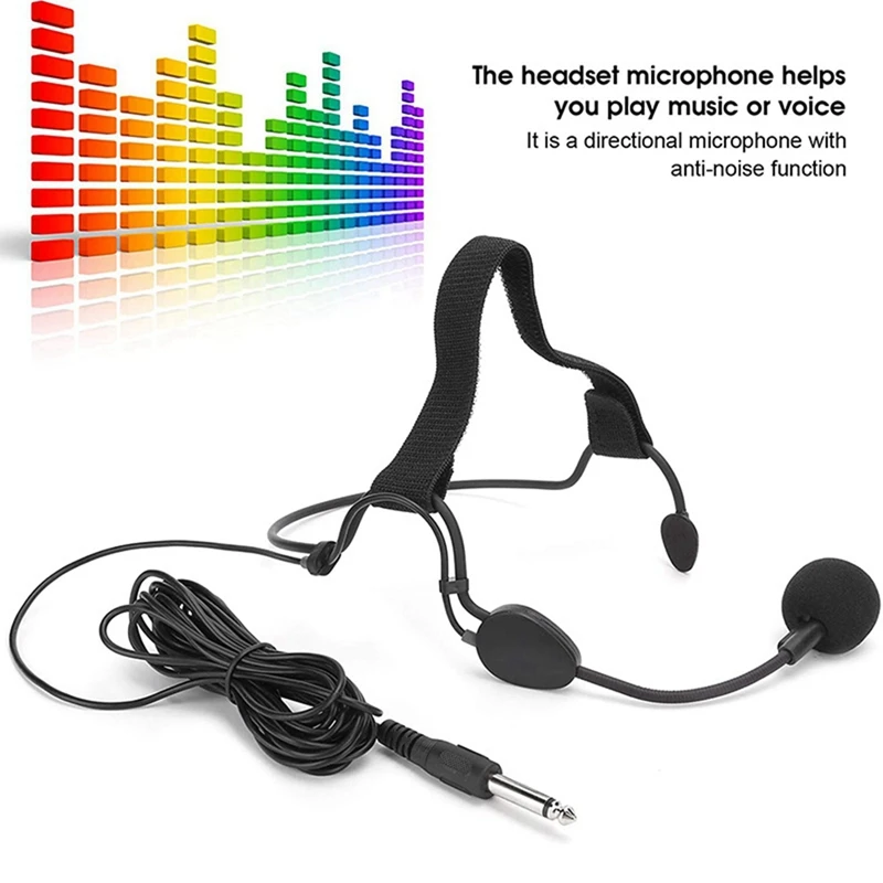 6.35MM Plug Dynamic Headband Microphone Ear Hook Microphone Suitable for WH20TQG Musical Instrument Guitar-ABAM view 5