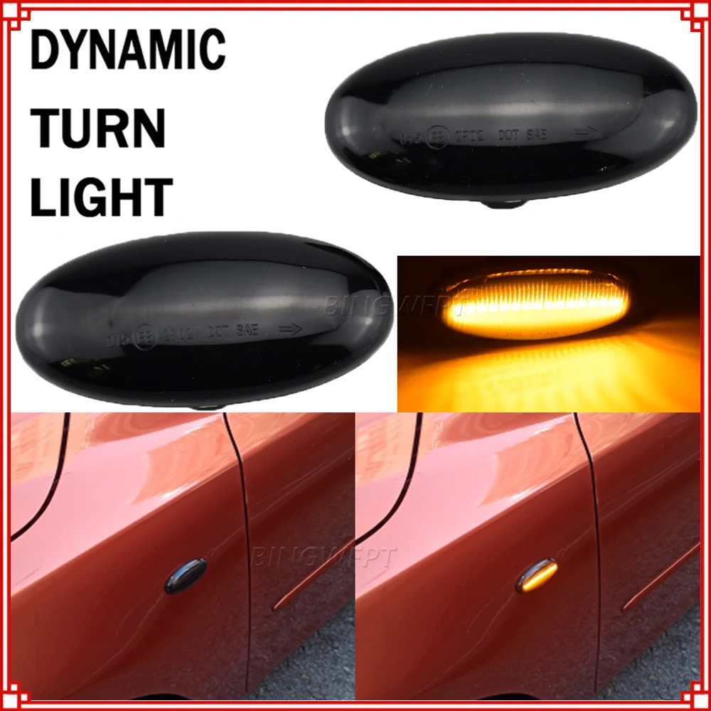 

НОВЫЙ 2 шт. автомобильный светодиодный динамический указатель поворота, боковой габаритный фонарь, последовательные мигающие огни, лампа для Mazda 2 для Mazda 3 5 6 BT-50 MPV