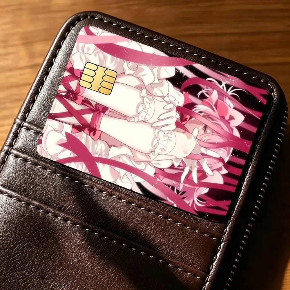 M-Magical Girl Anime Madoka Magica Credit Card HD Stickers Game Card Decal Small Chip Waterproof Sticker Gift