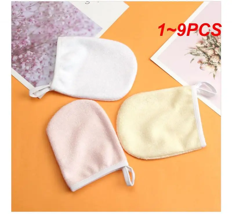 Reutilizável Facial Cleansing Glove, Microfiber Cloth, Maquiagem Toalha Removedor, Face Cleaner Pads, Ferramenta de Cuidado, 1-9Pcs