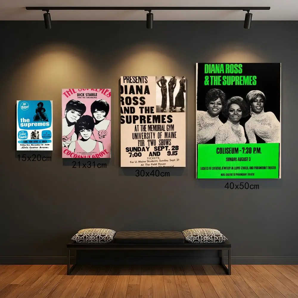 band T-The Supremes-S Poster Self Adhesive Wall Decor for Modern Home Cafe Office and Bar