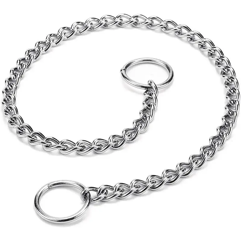 4 Size Stainless Steel Slip Chain Collar for Dog Adjustable Pet Accessories Dog Collar for Small Medium Large Dog Collar