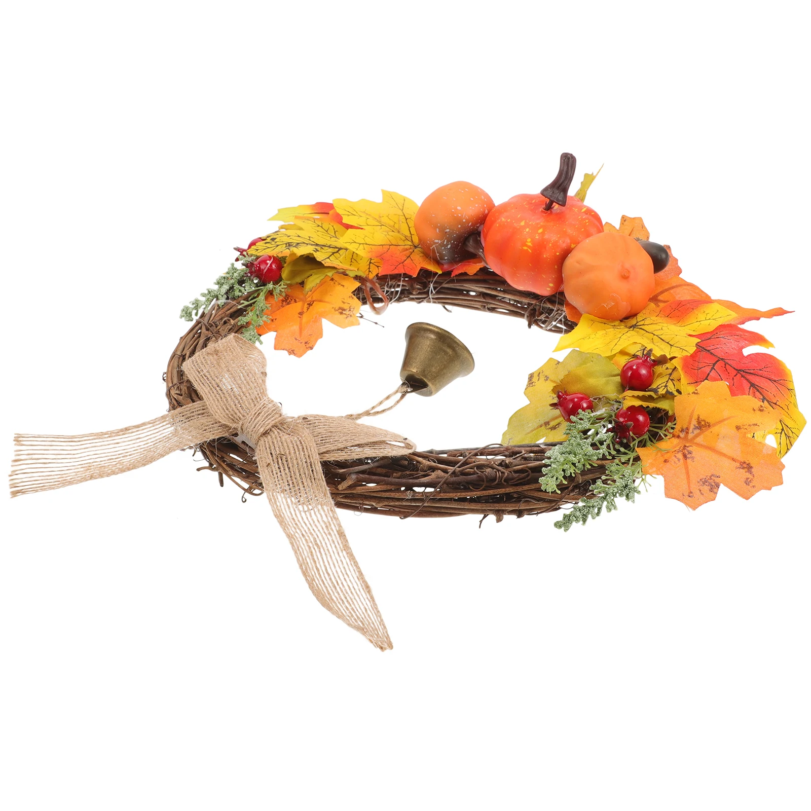 

1pc Harvest Festival Wreath Thanksgiving Garland Autumn Wall Hanging Decor 2023 Hanging Fade Resistant For Home Party