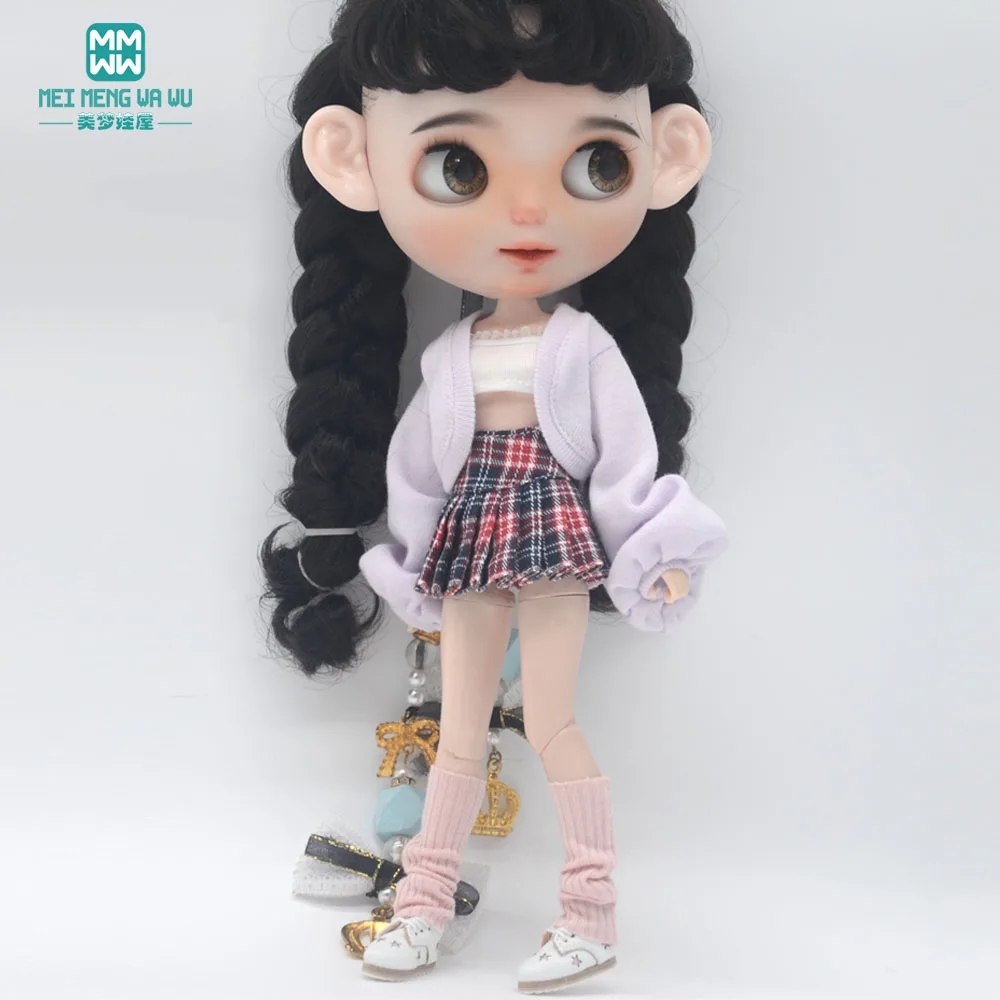 New Blyth Doll Clothes Fashion Knitwear Skirt Set for Azone OB22 OB24 FR Doll accessories toys gift