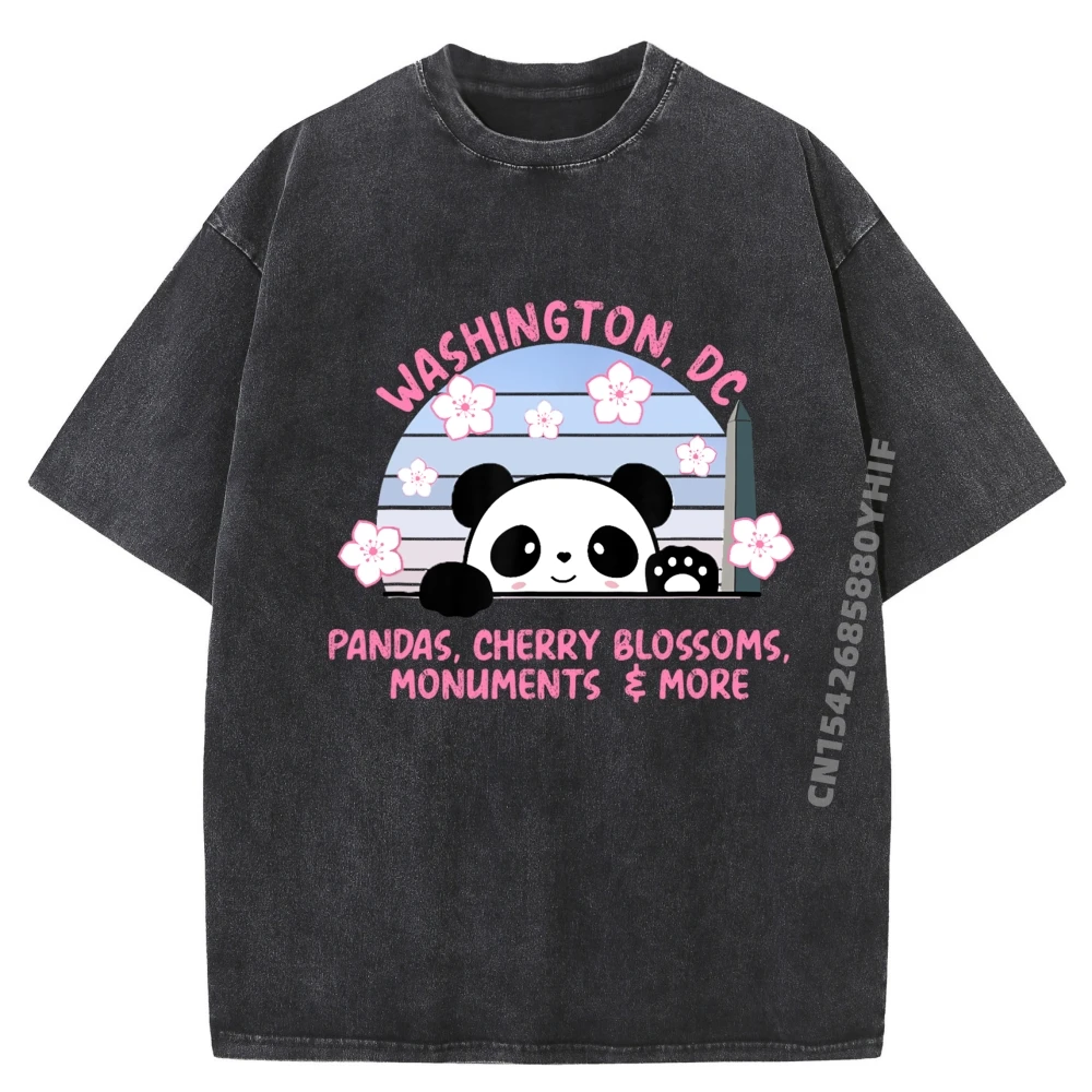 

Последние футболки с принтом Visit Washington Dc Panda Cherry Blossoms And Monuments, черные футболки с рисунком, дышащая мужская одежда, предложения