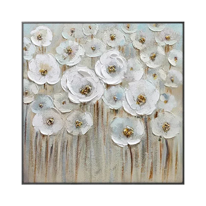 Home Decoration Items Abstract Plant Flowers Square Pure Hand-painted Decorative Paintings