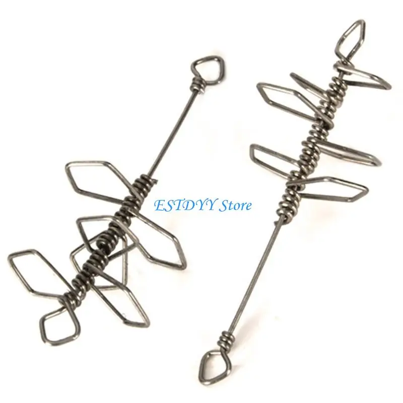 

G6DE 10Pcs Stainless Steel Spring Fishing Rigs for Freshwater and Saltwater Angling, Corrosions Resistant Spring Fishing Rigs