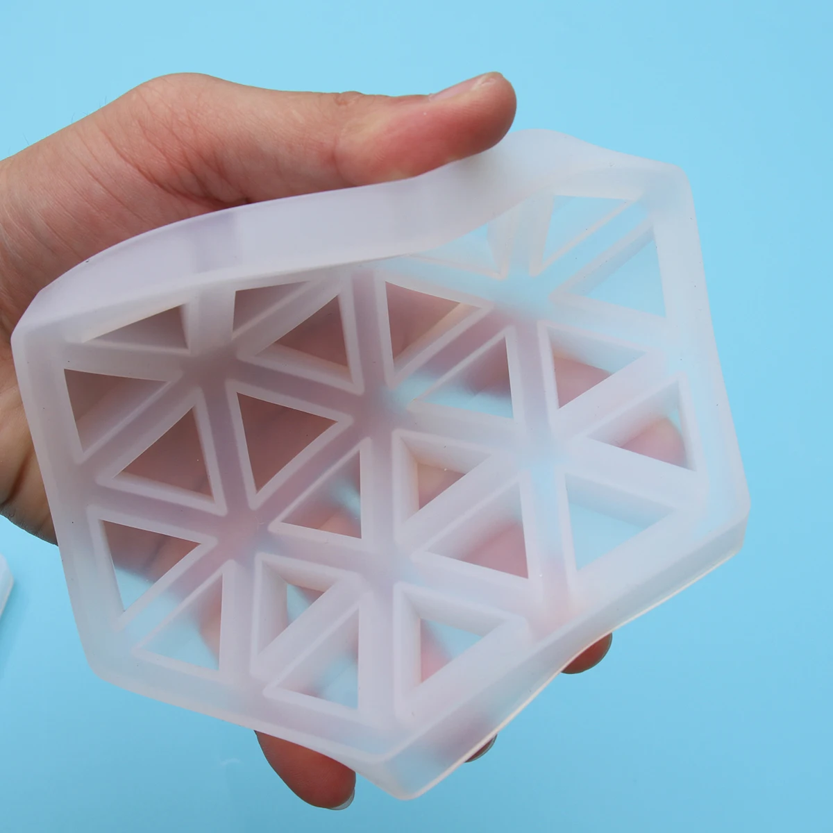 

2pcs Silicone Hexagon Coaster Shape DIY Crystal Epoxy Fondant Cake for Pen Pot Making Baking(Hallow Out Striped + Hollow Out