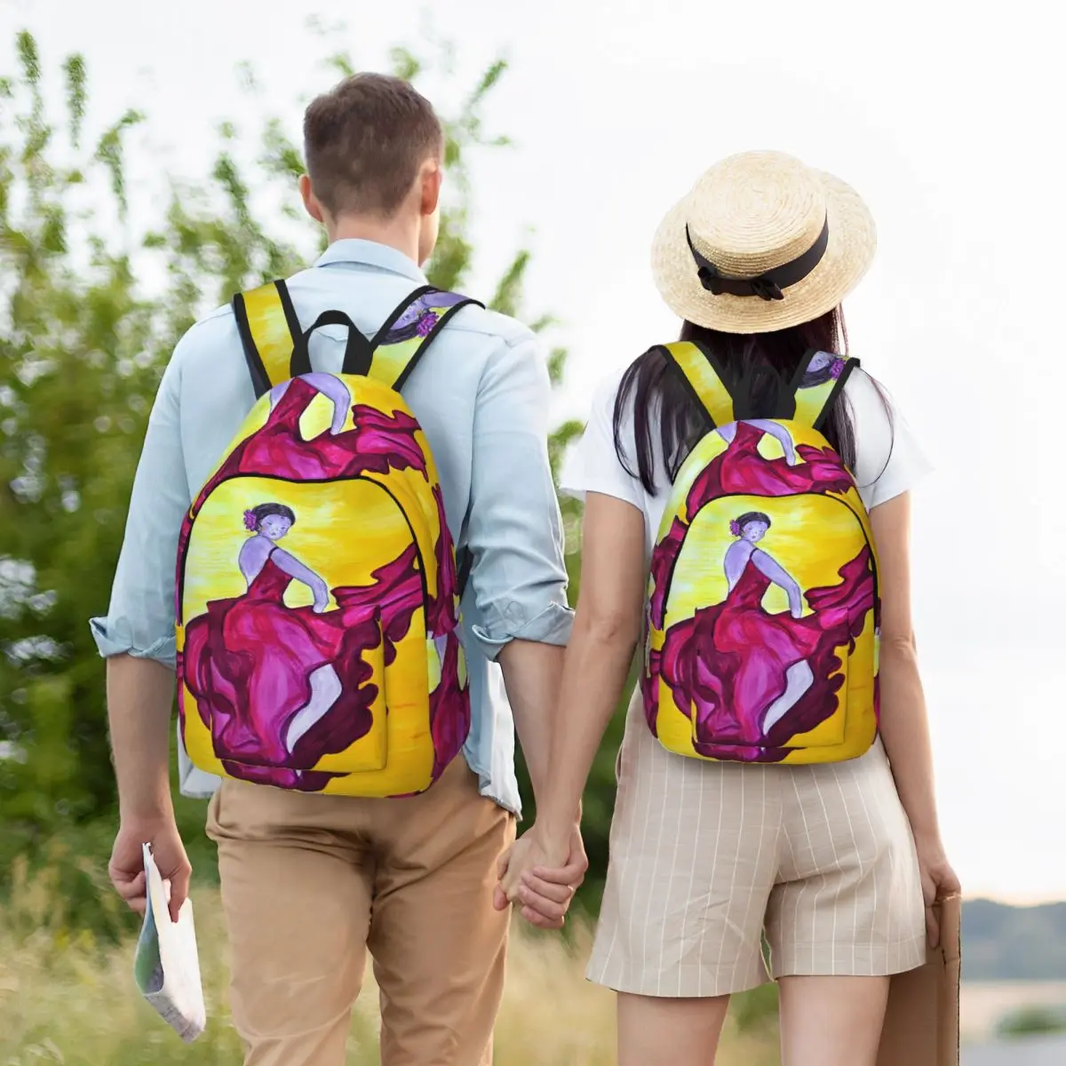 

Dancer In Red Backpack Student BookBag Kids School Bag Laptop Shoulder Bags for Men Women