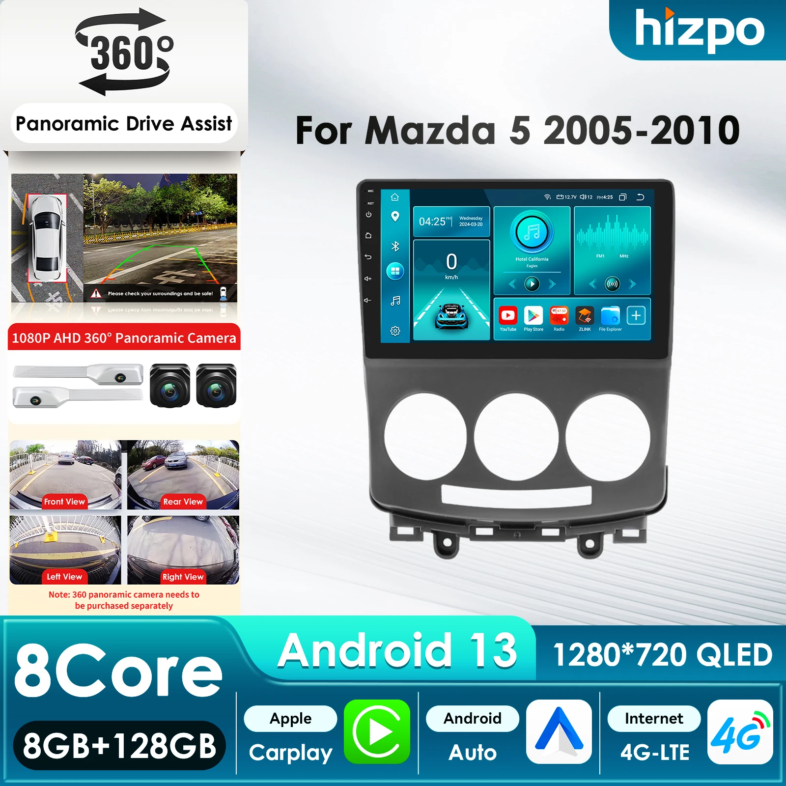 

Hizpo 8Core DSP Car Multimedia Player for Mazda 5 2005-2010 Carplay 4G Autoradio RDS GPS BT 4G-LTE WiFi AI Intelligent Systems