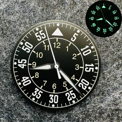 33.8mm Retro Digital Watch Dial with Calendar Window Green Luminous Watch Faces for NH35 NH36 Movement
