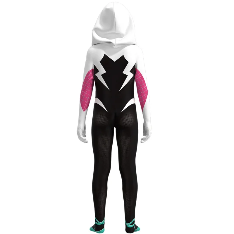 3D Kids Women Spider Gwen Costume Gwendolyn Maxine Stacy Zentai Suit Spidergirl Cosplay Halloween Costumes For Girls