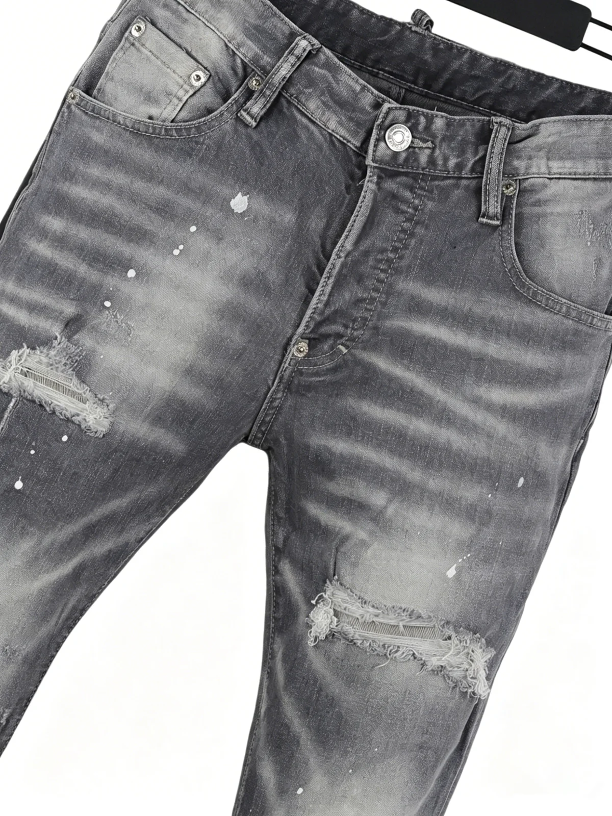 6071 กางเกงยีนส์ผู้ชาย Four Se - Men'S Fashion Grey Jeans บทวิจารณ์และราคา
