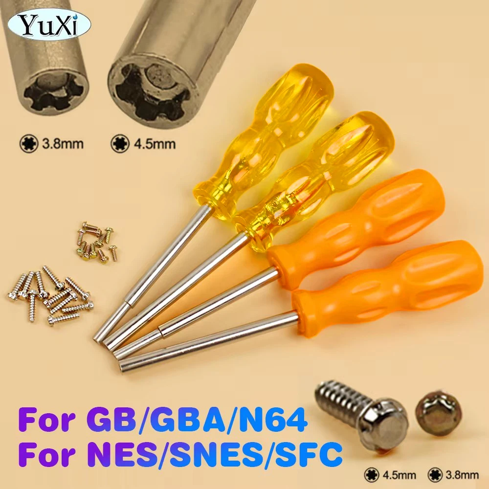 

1Set 3.8mm 4.5mm Security Screwdriver Repair Tool For N64 NES SNES SEGA SFC For GameBoy Advance GBA Game Cartridge Screws Kit