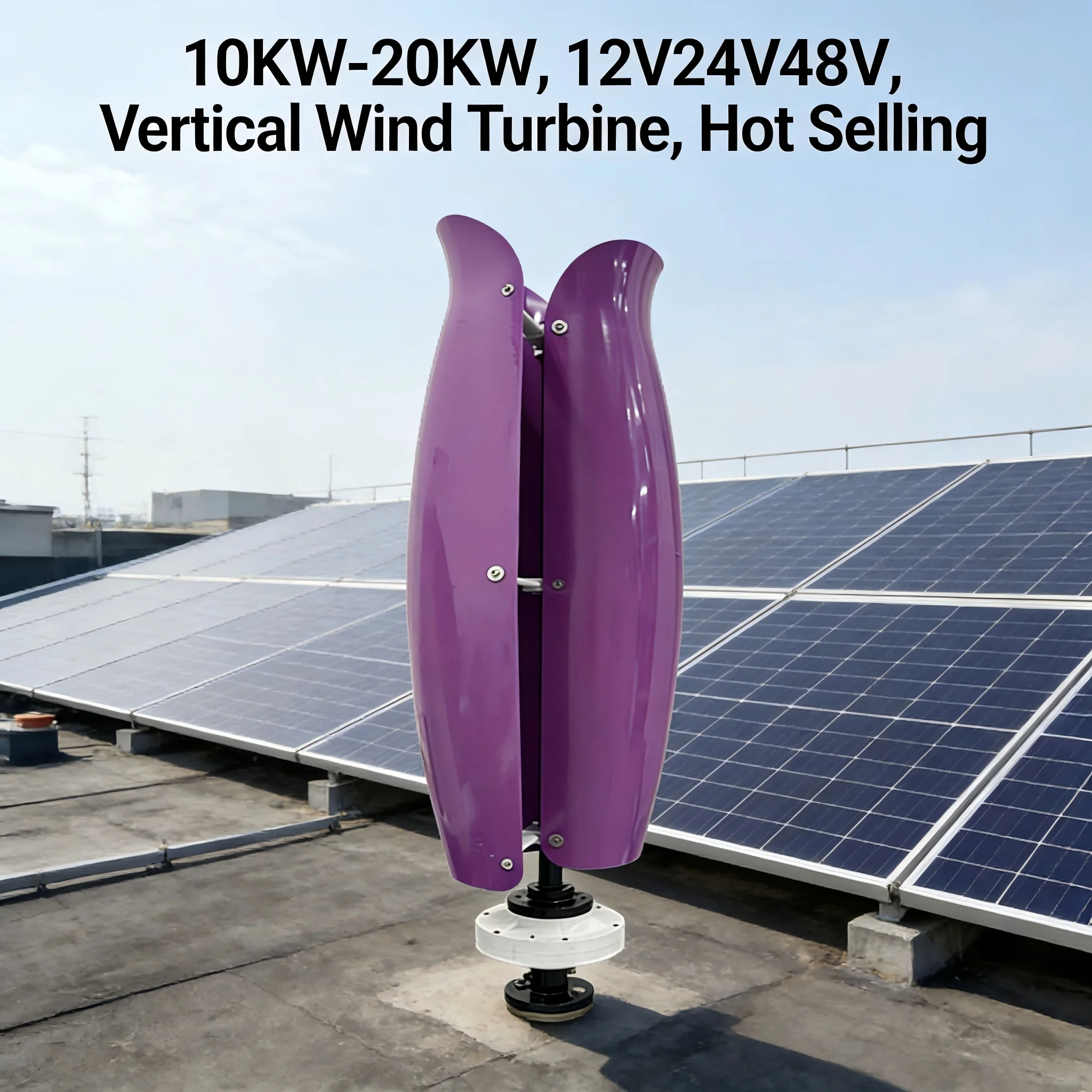 4000W Low RPM Vertical Axis Wind Turbine 12V 24V 48V 3-Phase PMG Alternator