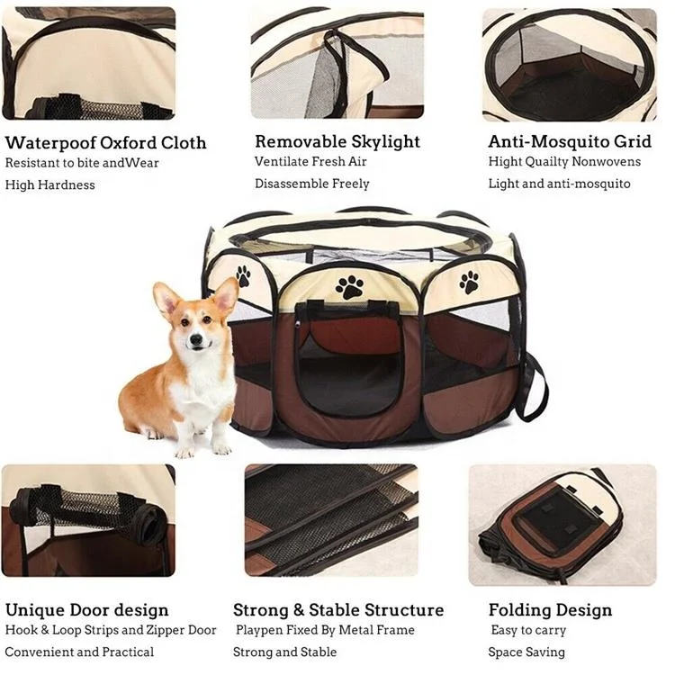 Folding hot eight-sided pet fence indoor pet dog bed outdoor cat pet big dog house