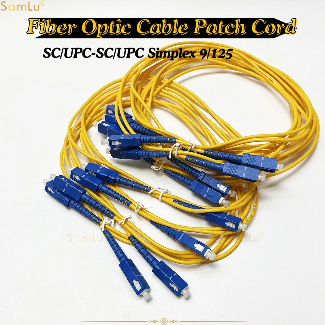 

10pcs1M/2M/3M/5M/10M/20M SC/UPC-SC/UPC Simplex 9/125 Single Mode SM Optic Cable Patch Cord Fiber Extension Jumper