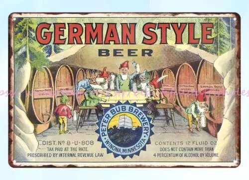 German Style Beer peter pub brewery metal tin sign office shop neon garage signs