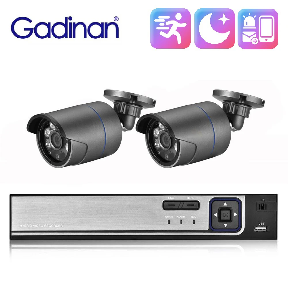 

Gadinan CCTV Camera System 5MP HD Outdoor Video Surveillance Audio Security Kits POE NVR Outdoor Waterproof Monitor IP Camera
