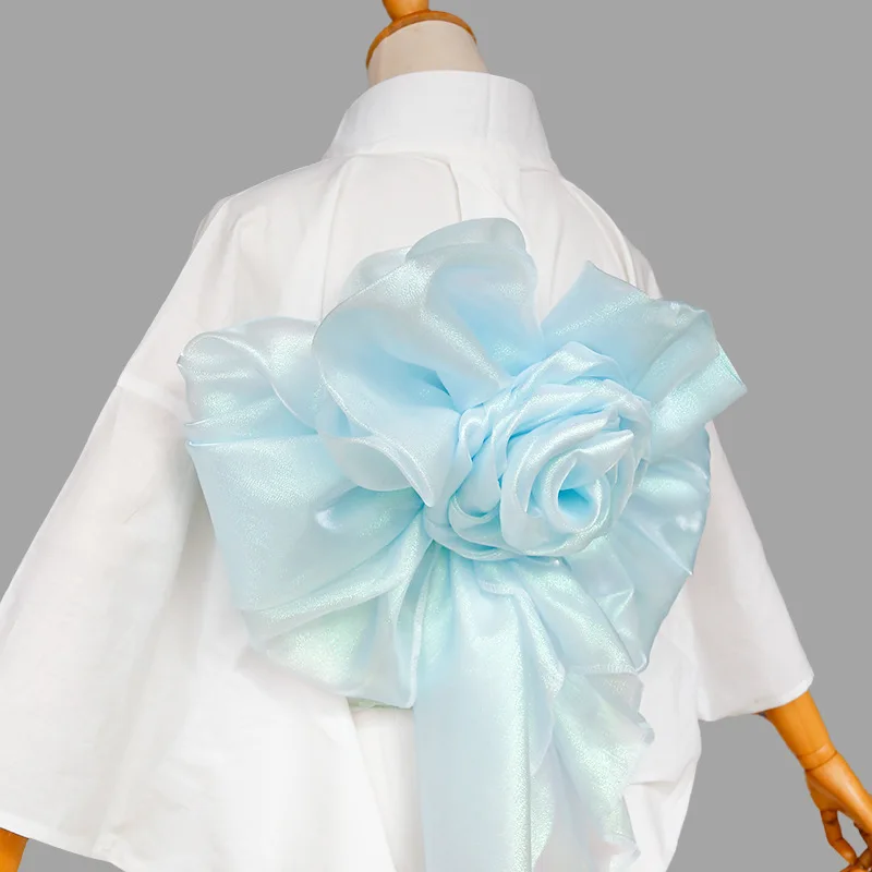 Dames Japanse Kimono Obi-riem, Heko Obi verstelbare knoop, gemakkelijk te dragen oversized bloemensjerp, Yukata-accessoires