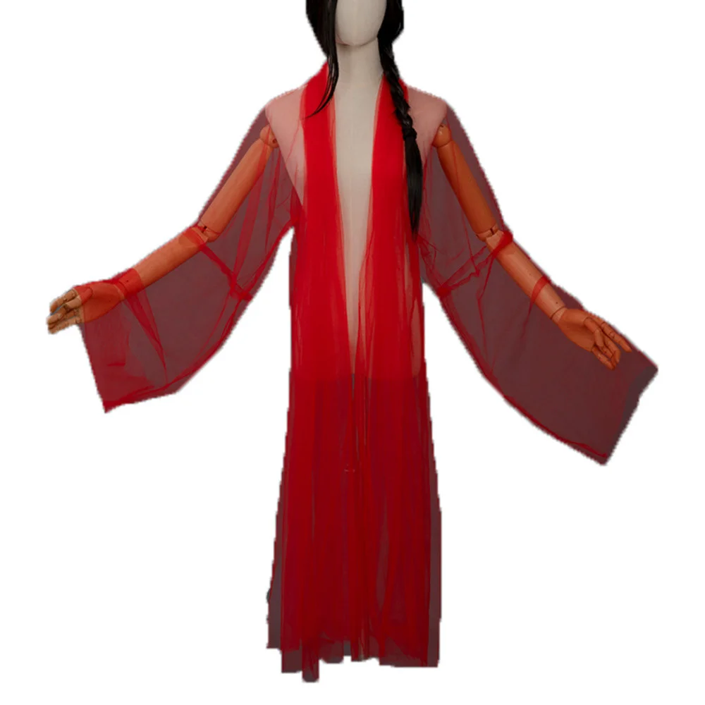 Capa de Hanfu de tela suave para hombres y mujeres, abrigo largo de malla de hadas, ropa tradicional china, disfraz de Cosplay, vestido Hanfu