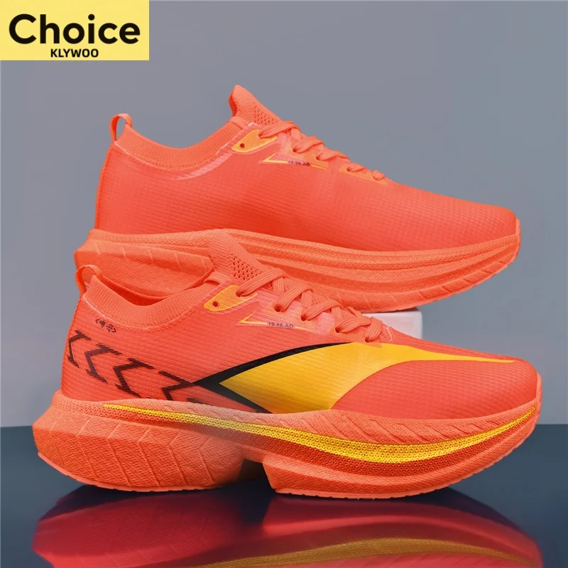 

Men Sports Running Shoes Marathon Carbon Board Speciality Breathable Lightweight Women's Comfortable Athletic Training Sneakers