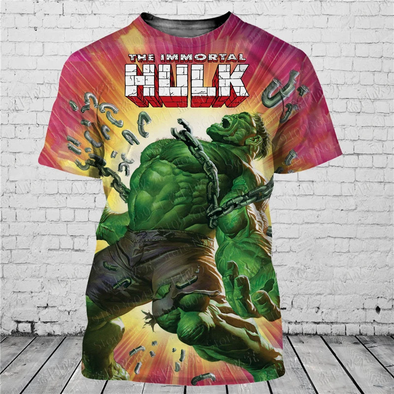 De Hulk 3d Print Disney T-Shirt Ademend Mannen Casual Stijl Zomer Casual Streetwear T-Shirt Tops