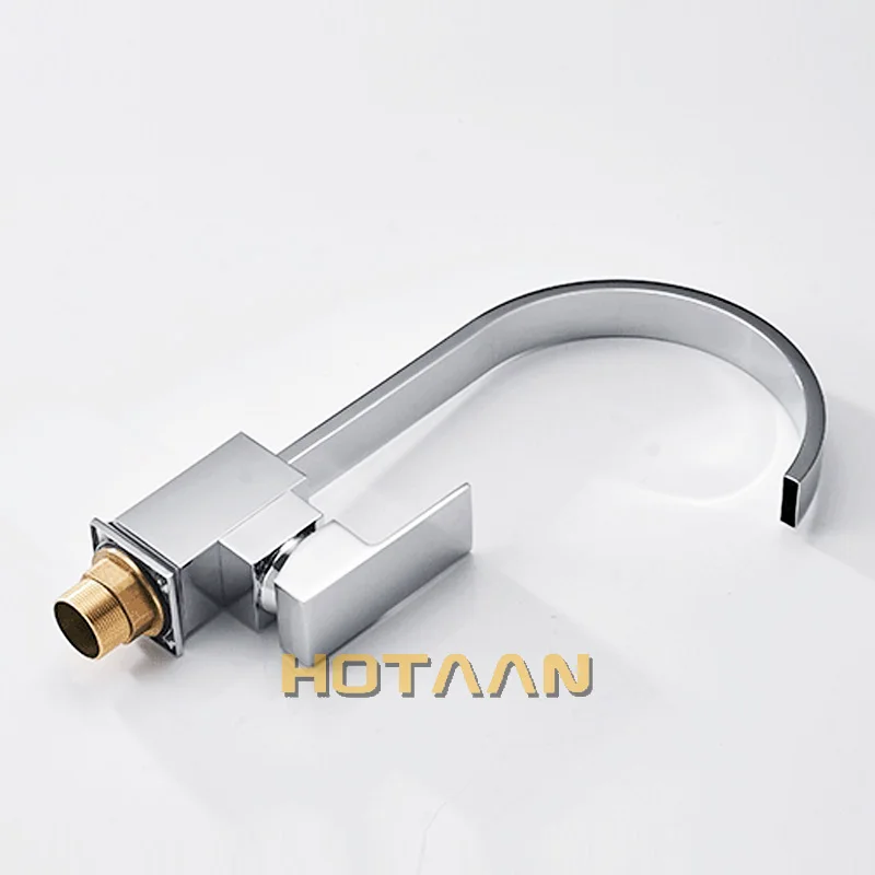 Kitchen Faucet 360 Degree Swivel Solid Brass Kitchen Mixer Cold and Hot Kitchen Tap Single Hole Water Tap Chrome Plated