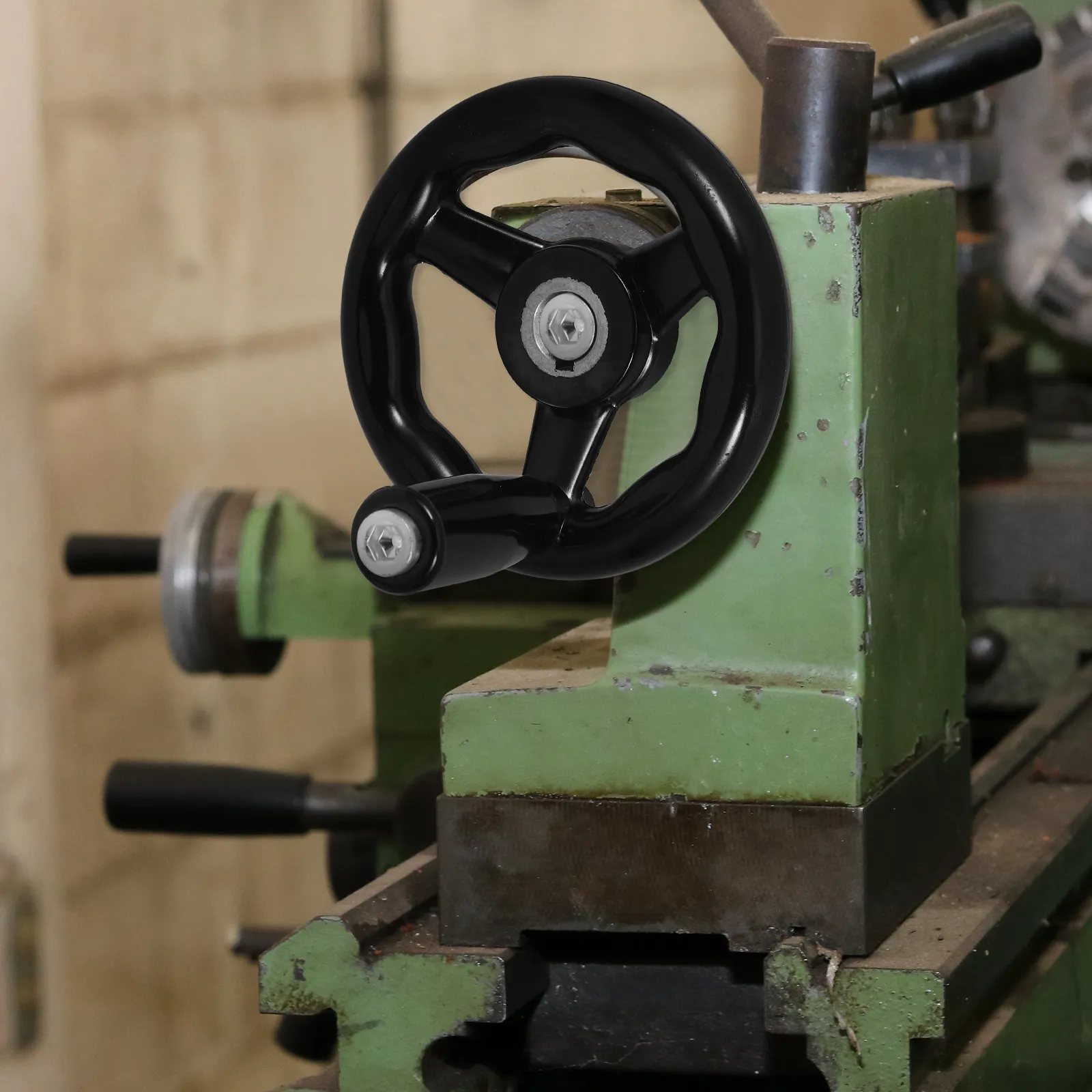 Rotary Handle 12x100 Black Bakelite Handwheel Three-spoke Round Crank Detachable Milling Machine Tool Lathe Accessory