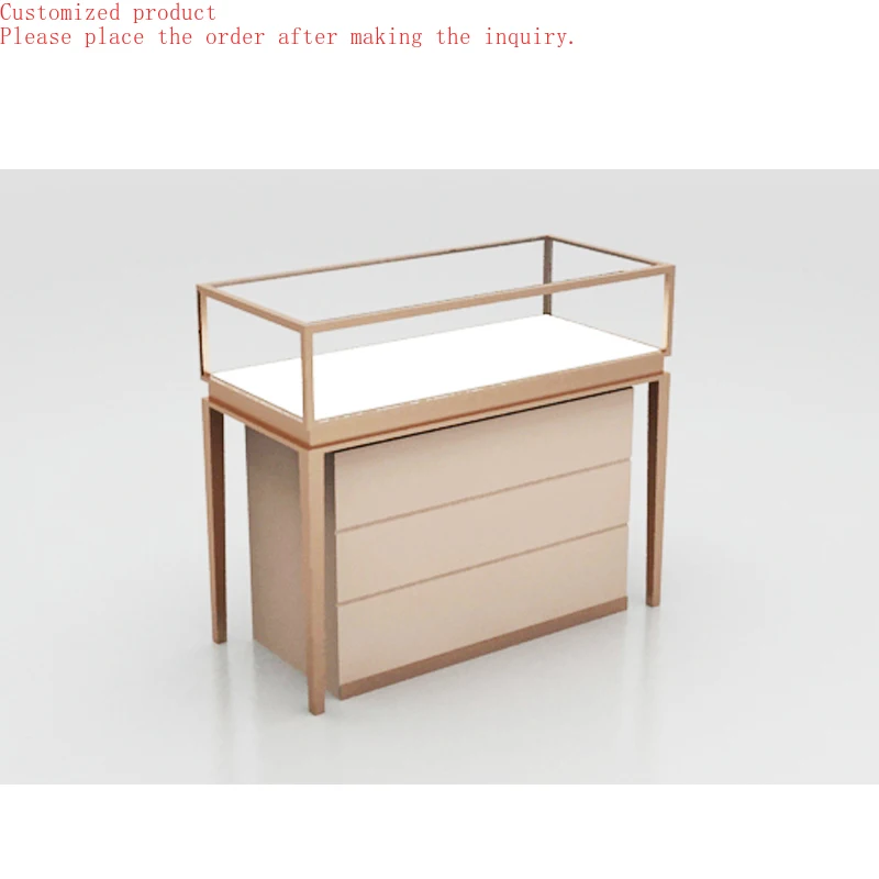 

Custom.Stainless Steel Vitrine Display Modern Jewelry Showcase Glass Jewelry Display Cabinet Furniture for Jewelry