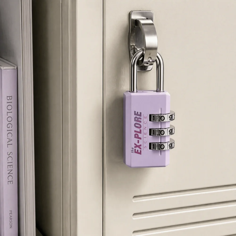 Zinc Alloy Body Resettable Combination Padlock Electroplated Steel Shackle Solid Zinc Alloy Padlock 3-Digit Password